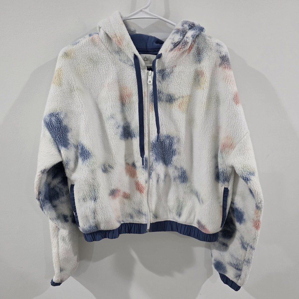 Offline Aerie Womens Sherpa Jacket Medium Tie Dye Cozy Heavyweight Loungewear